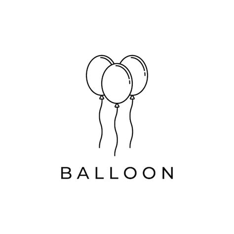 Premium Vector Balloons Line Art Vector Icon Illustration Design