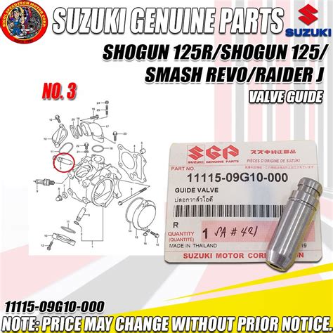 SHOGUN 125R SHOGUN 125 SMASH REVO RAIDER J VALVE GUIDE SGP Shopee