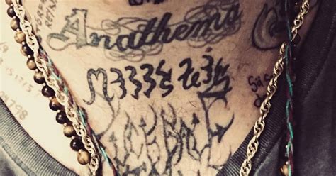 Bam Margera S Lettering Tattoos On The Neck