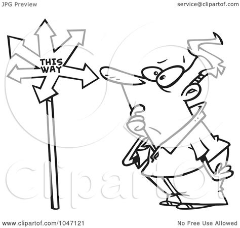 Royalty-Free (RF) Clip Art Illustration of a Cartoon Black And White ...