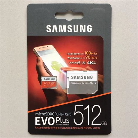 Samsung EVO Plus 512GB Micro SD Card MicroSDXC 512 GB MicroSD With SD