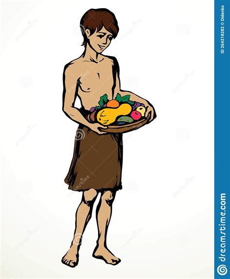 Ancient Servant Boy Vector Drawing 292524110