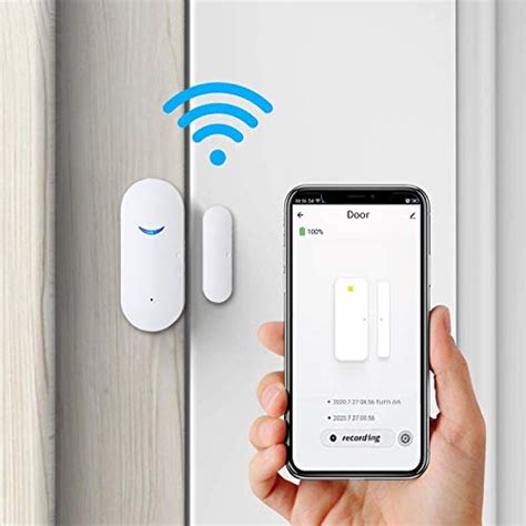 Sehomy 4 Pack Smart Door Sensor Alarms Wifi Window Sensor Detector Real Time Alarm Compatible