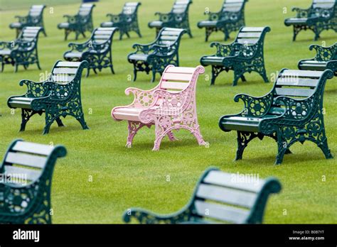 Benches At Ascot Racecourse Berkshire England United Kingdom Stock