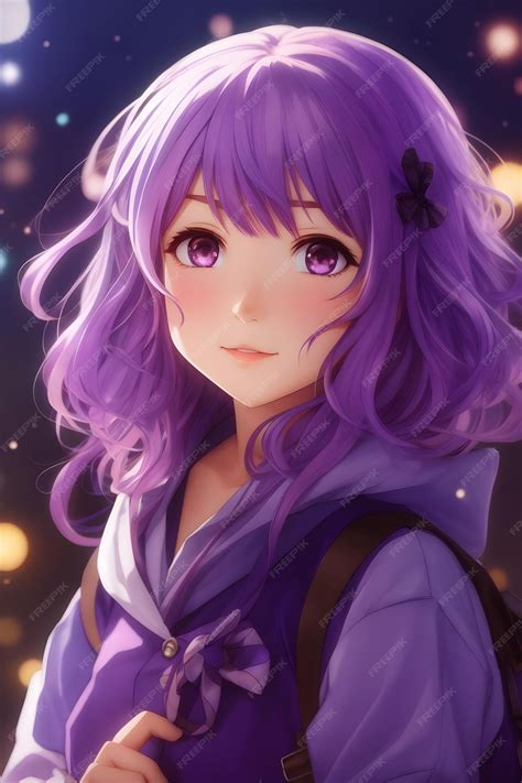 Premium Ai Image Purple Anime Girl Purple Hair Anime Girl Anime Wallpaper Anime Girl Ai Generative