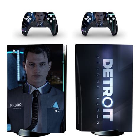 Detroit Become Human decal skin for PS5 disc Console with 2 Controllers