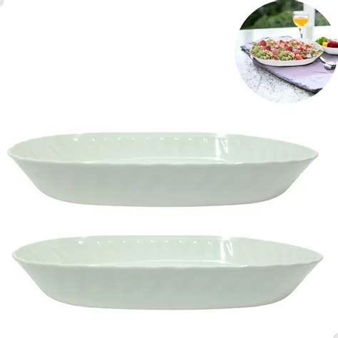 Kit Saladeiras Branco Melamina Para Buffet Jogo D Travessa