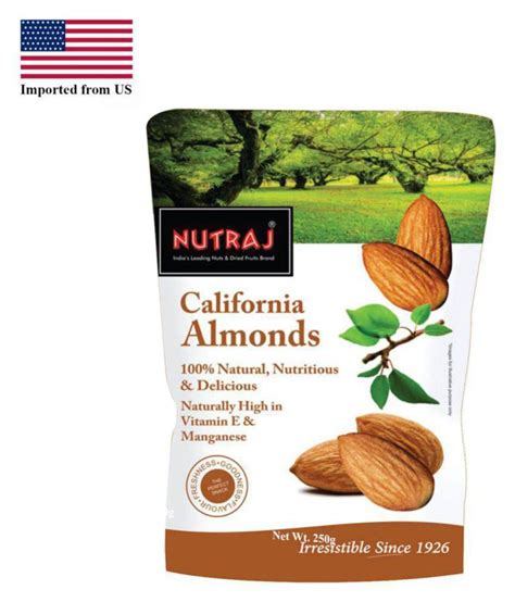 Nutraj California Regular Almond Badam 250 Gm Buy Nutraj California