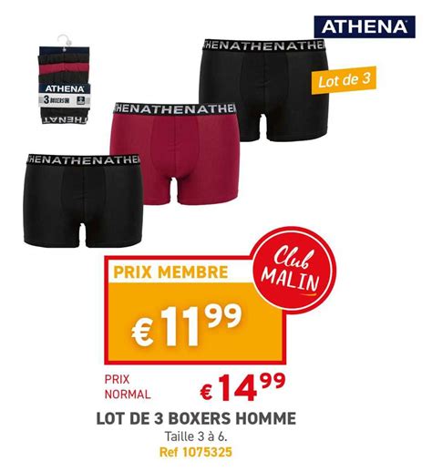 Promo Lot De Boxers Homme Athena Chez Trafic Icatalogue Fr