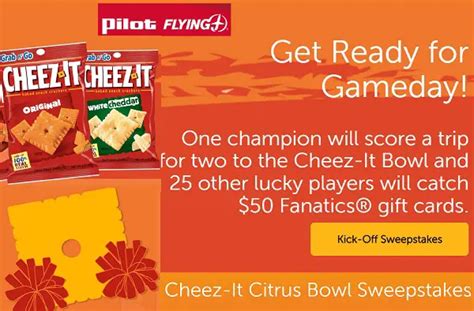 Cheez It Bowl Trip Giveaway Win A Trip To Orlando And 50 Free Fanatics