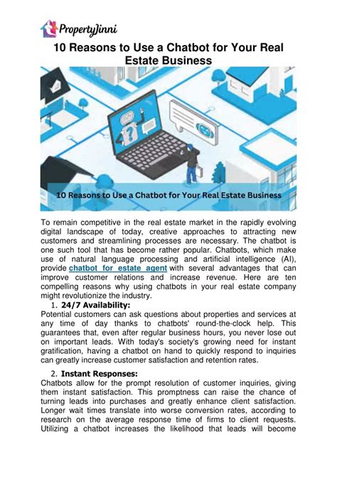 PPT Chatbot For Real Estate Agencies PropertyJinni PowerPoint