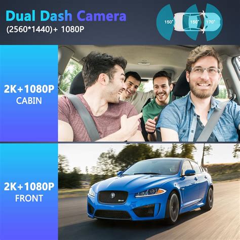 XQCK Dash Cam 3 Canales Frontal Y Trasero Interior 1080P 1080P 1080P