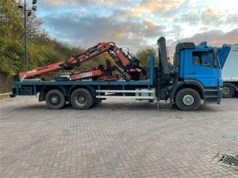 Mercedes Benz Axor 2529 62 Flatbed Crane Truck Ex Military Sales UK