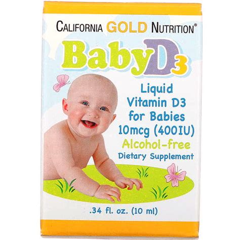 California Gold Nutrition рідкий вітамін D3 для дітей 10 мкг 400 МО 10 ...
