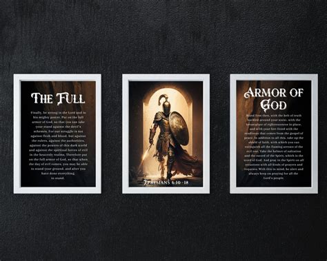 Full Armor of God, Spiritual Warfare, Scripture Wall Art, Set of 3 ...