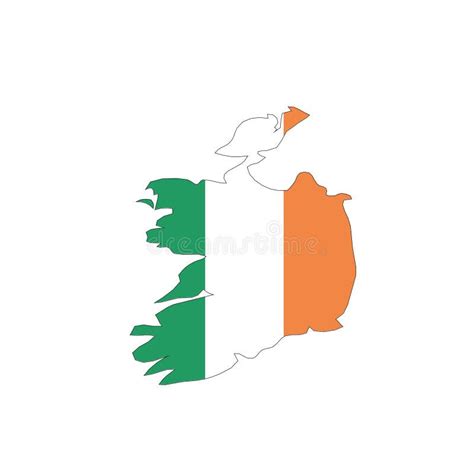 Ierland Nationale Vlag In Een Vorm Van Landkaart Vector Illustratie