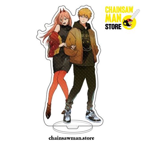 Couple Power Denji Chainsaw Man Acrylic Figure Stand Model Chainsaw