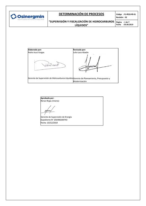 1 Determinación Procesos DSHL DETERMINACIN DE PROCESOS SUPERVISIN