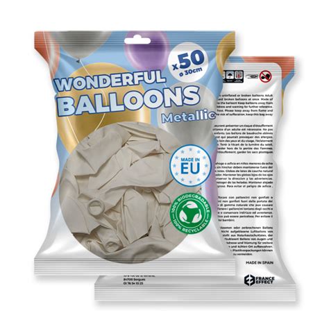 Ballons De Baudruche Biod Gradable Argent Cm