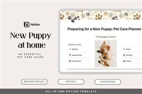 Notion Template Puppy Pet Care Planner Graphic by Núria Gabàs