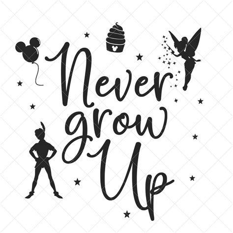 Never Grow Up Svg Peter Pan Svg Vector File Svg Jpeg Etsy