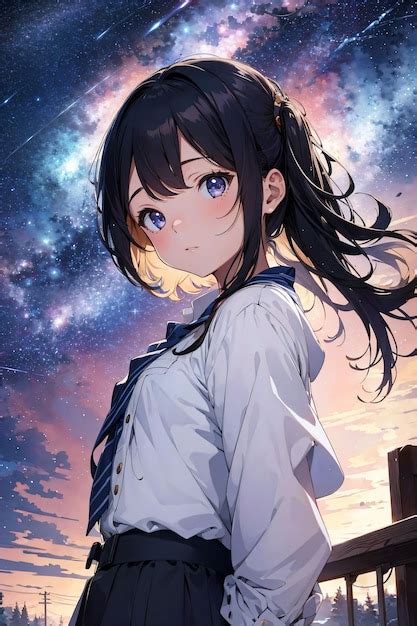 Premium Ai Image Anime Girl In A White Shirt