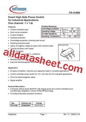 Its N Datasheet Pdf Infineon Technologies Ag