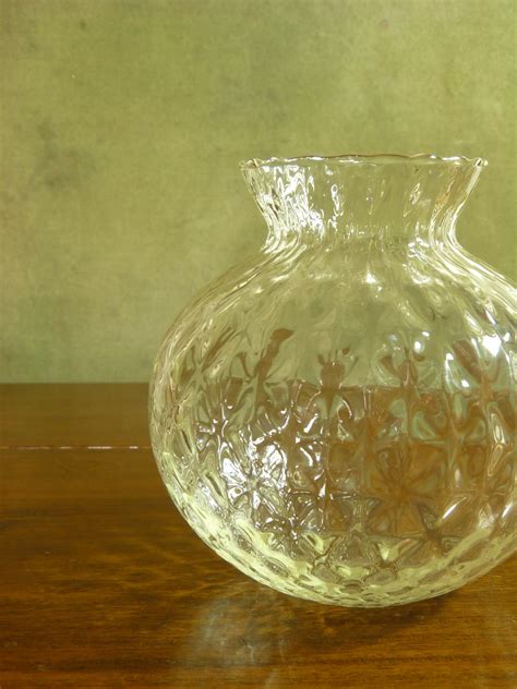 Vintage Handblown Textured Glass Semi Globe Vase Anything In Particular