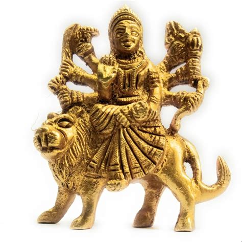 Athizay Brass Sherawali Mata Murti Brass Durga Idol For Home Puja Maa