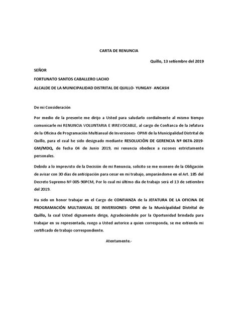 Modelo Carta De Renunciadocx Pdf