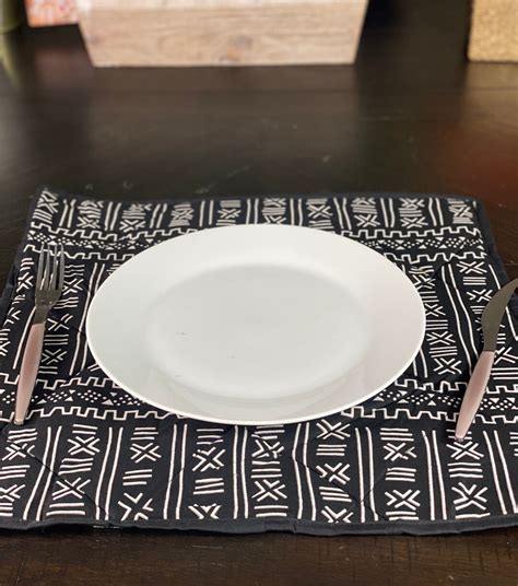 Mudcloth Ankara Placemat Table Linen Padded Placemat Handmade Placemat