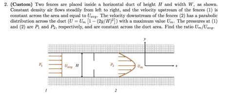 SOLVED 2 Custom Two Fences Are Placed Inside A Horizontal Duct Of