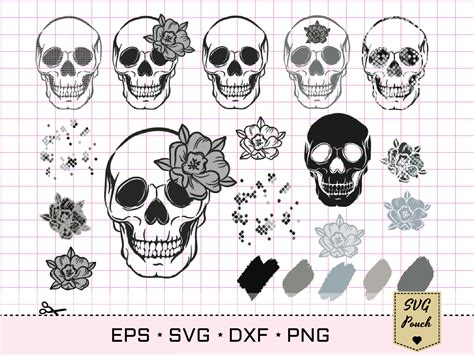 Skull Svg Bundle Skull And Roses Svg By Svgpouch Thehungryjpeg