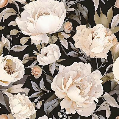 Haokhome Vintage Peel And Stick Peony Floral Wallpaper For