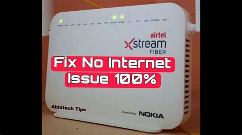 🔴 Airtel Fiber No Internet Problem Fix Wifi No Internet Problem 100 Youtube