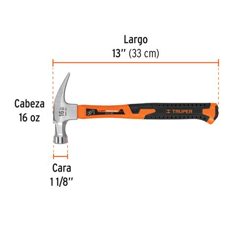 Ficha Tecnica Martillo Oz U A Recta Mango Fibra De Vidrio Truper