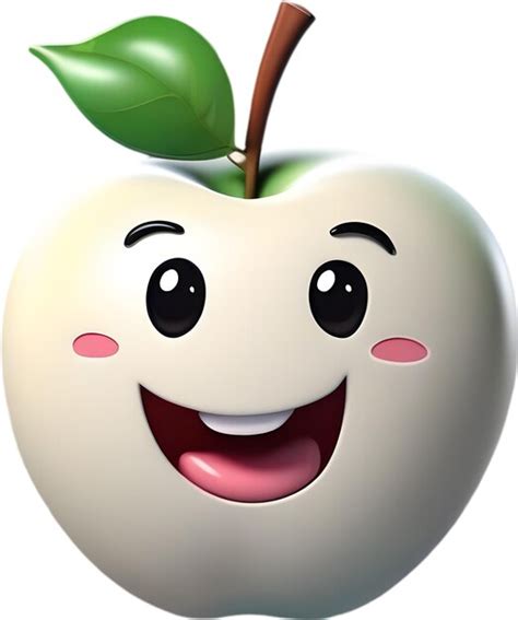 Premium Psd Adorable Cartoon Apple Grins With Rosy Cheeks