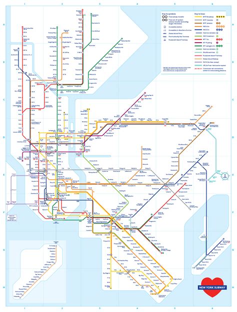 New York Subway Map in the Style of the London Underground Map ...