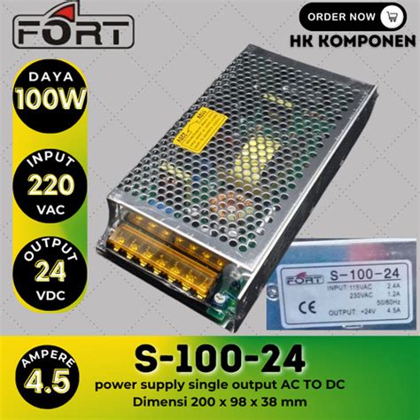 Jual Switching Power Supply 24vdc 45a S 100 24 Fort Adaptor Jakarta