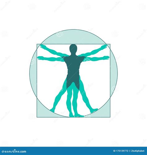 Vitruvian Man Angel Vector Illustration Cartoondealer