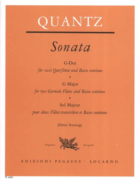 Sonata G Dur für 2 Querflöten und B c von Johann Joachim Quantz im