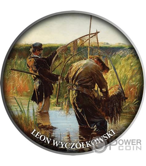 Fishermen By Leon Wycz Kowski Pride Of Polish Painting Monnaie Argent