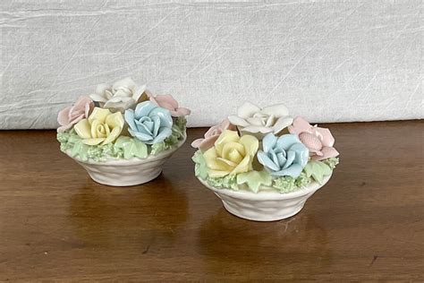 Vintage Capodimonte Style Candle Holders By Norcrest Japan Beautiful