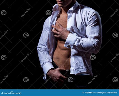 Sensual Handsome Muscular Man With Open Shirt And Hot Body Mans Health