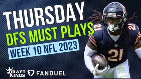 Nfl Dfs Week Thursday Night Football Panthers Vs Bears Dfs Picks