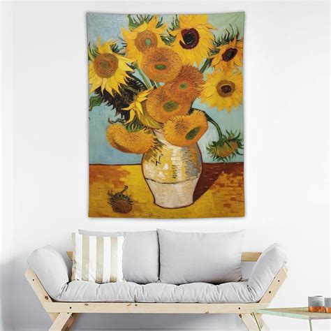 Fenyluxe Sunflower Tapestry Sunflower Bedroom Decor Sunflower Fabric