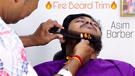 Asim Barber🔥fire Beard Trimming ️ Face Massage Asmr Thebarberclub