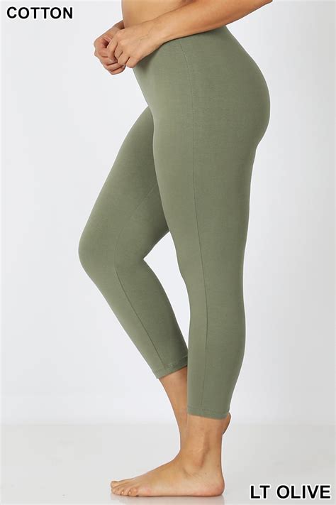 Zenana Premium Cotton Capri Leggings Multiple Solid Colors Womens Sizes