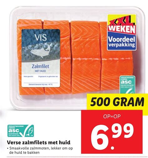 Verse Zalmfilet Met Huid 500g Aanbieding Bij Lidl