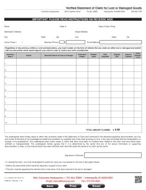 Fillable Online Verified Statement Of Claim Indd Fax Email Print